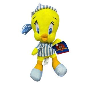 NEW 1997 VTG Looney Tunes Tweety Bird Plush Night Time Pajamas Slippers NWT 10"